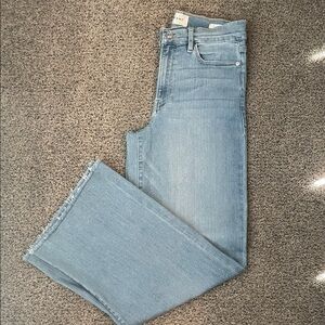 FRAME Le Slim raw hem high waist palazzo jeans